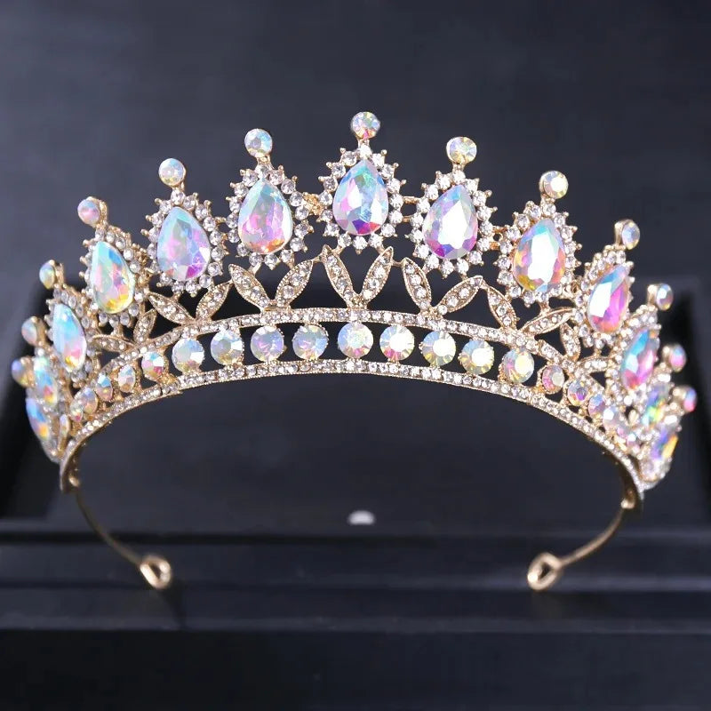 Baroque Vintage Crystal Tiaras And Crowns Rhinestone Queen Pageant Prom Diadem Crown Bridal Wedding Hair Accessories Jewelry