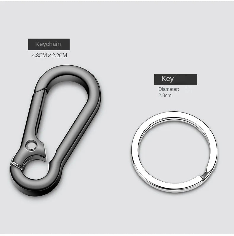 Zinc Alloy Car Key Chain Anti-Lost Keychain With KeyRing Simple Gourd Buckle Carabiner Keychain Auto Waist Belt Clip Holder