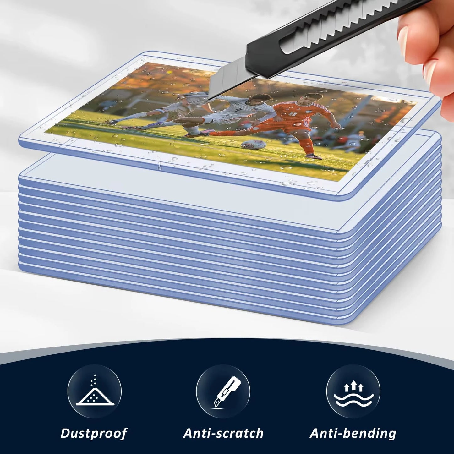 600pcs Hard Card Sleeves And Soft Card Holder Covered With Protective Filmclear Trading Protectors For Pokmone Football Gamecard