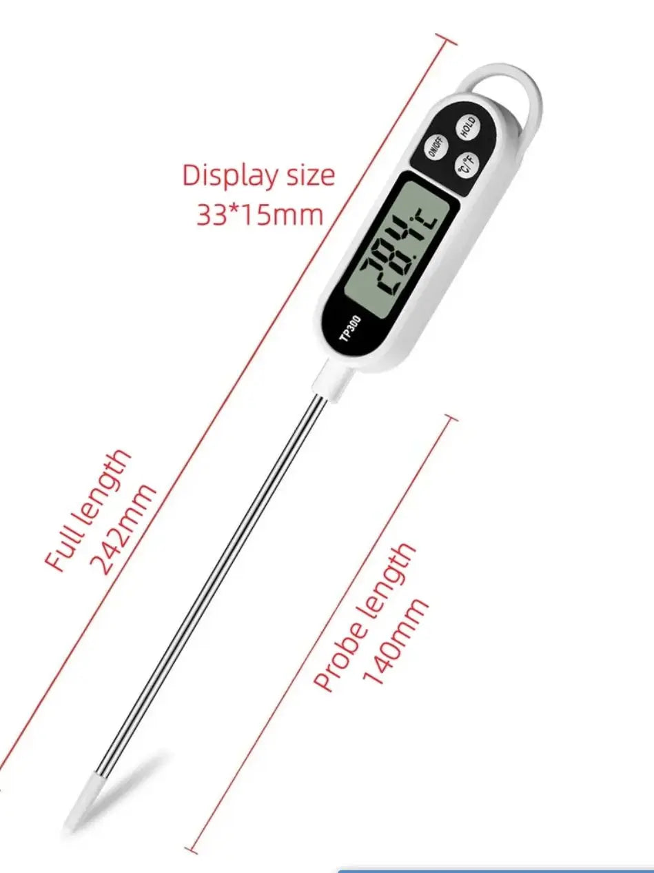 Haushalts-Lebensmittelthermometer mit Edelstahlsonde, Stift-Typ, Milchtemperatur, Kochthermometer