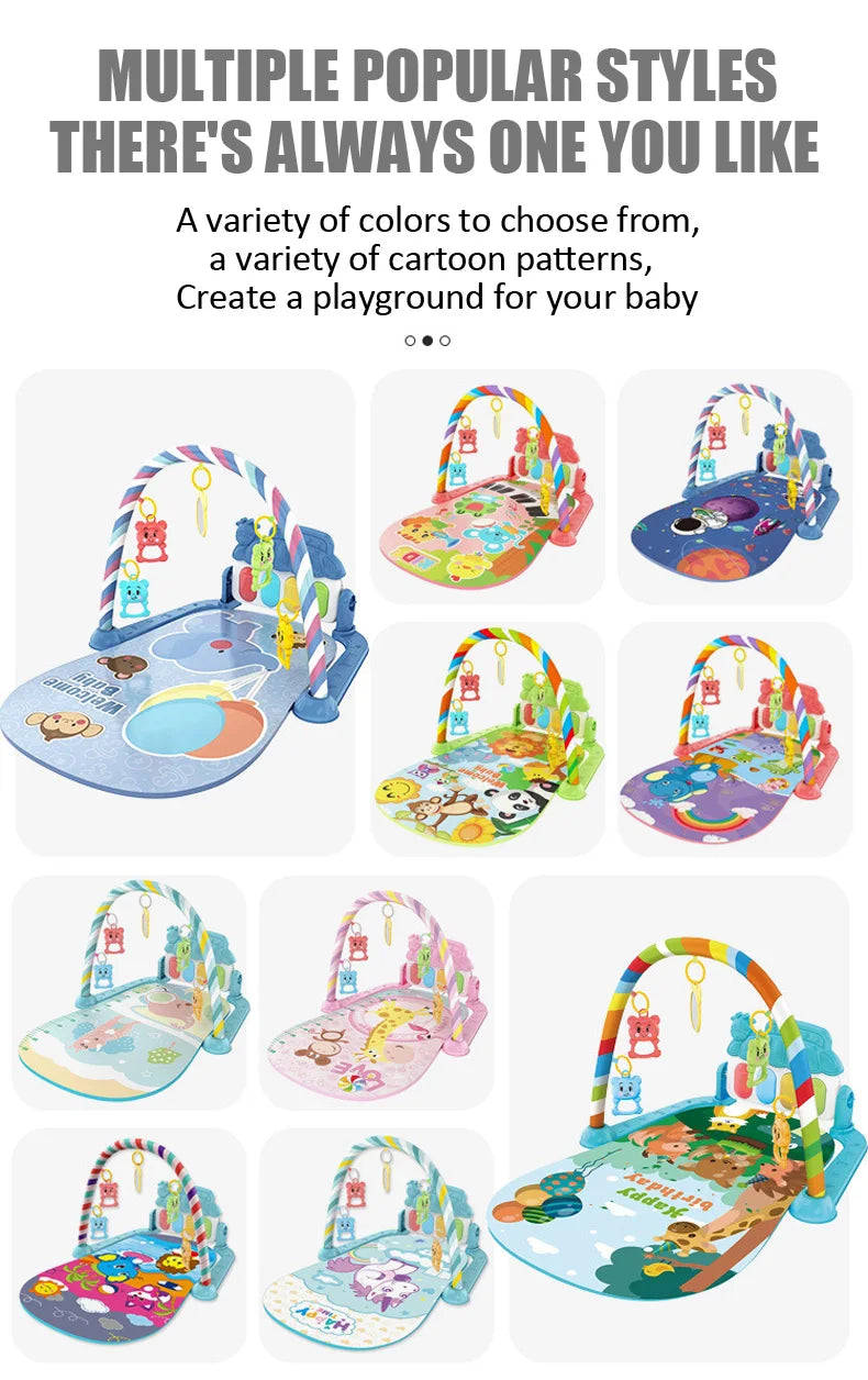 Baby Musik Spieldecke Krabbeldecke Neugeborenen Teppich Pedal Klaviertastatur Baby Fitness Rack Spielmatte Krabbelspielkissen Spielzeug Geschenk
