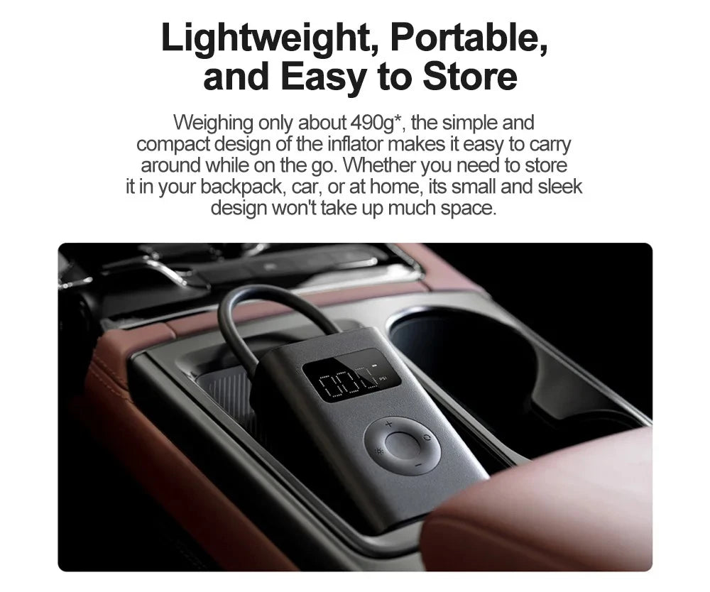 New MIJIA Inflatable Treasur Air Compressor 2D 2000mAh Portable Inflator Air Pump 2D For Bicycle Car Motorcycle Ball CN - Shoppiline