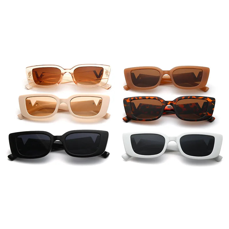 Fashion Rectangle Sunglasses Women Luxury Brand Vintage Small Frame Sun Glasses Ladies Classic Black Square Eyeglasses Oculos
