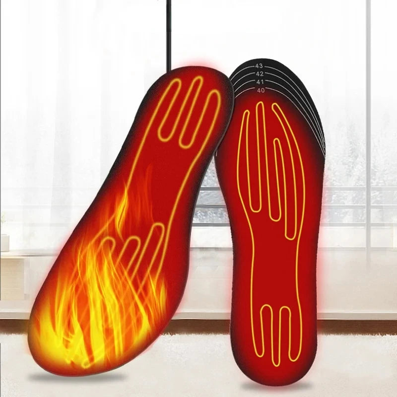 Winter Electric Heated Insoles USB Heating Feet Warmer Thermal Shoes Sock Pad Heated Insoles Washable Full Foot Fever Unisex