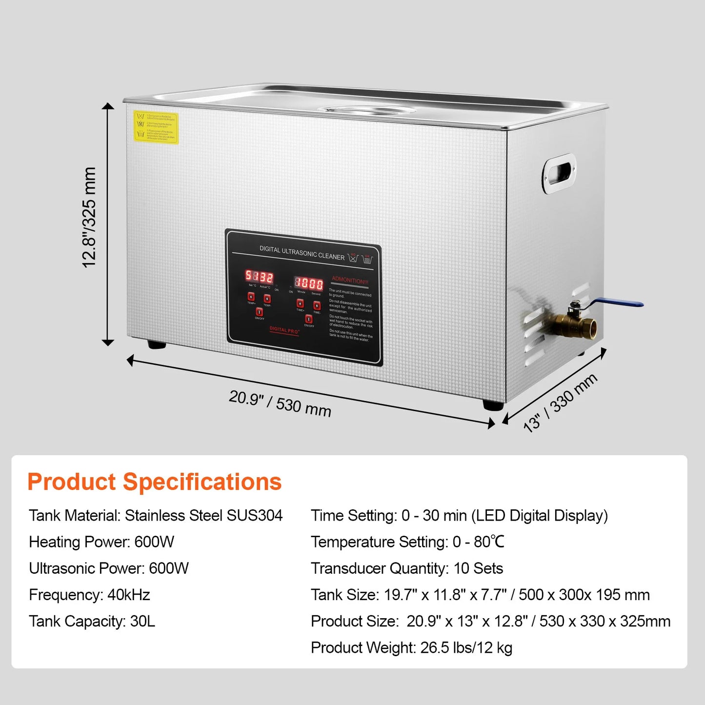 SucceBuy 2L 3L 6L 10L 22L 30L Ultrasonic Cleaner Stainless Steel Portable Cleaning Washing Machine Ultrasound Home Appliance