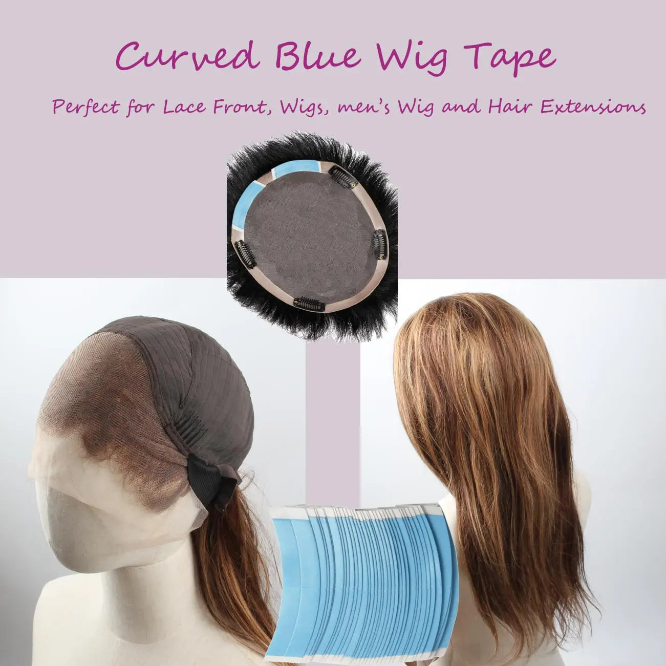 36Pcs/Lot Super Strong Hair Wig Tape Double Adhesive Extension Tape Strips Waterproof For Toupee/Lace Wigs Film C Shap