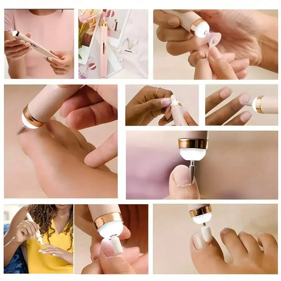YIKOOLIN Lime à Ongles Électrique Portable avec 4 Vitesses Coupe-Cuticules Outil de Manucure et Pédicure à Piles