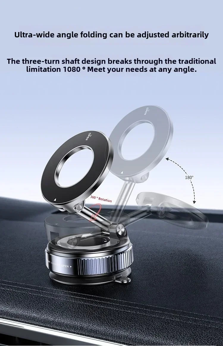 [Upgrade 360° Phone Holder] 360° Adjustable Vacuum Magnetic Mount Car Phone Holder Upgrade Version Compatible with Cars Mirrors