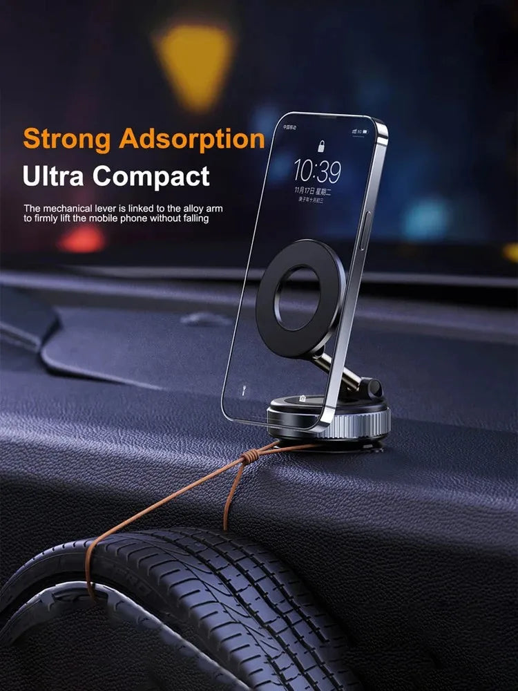 Car Phone Holder with Vacuum Adsorption and Magnetic Suction, New 2025 Model, for In-Car Navigation