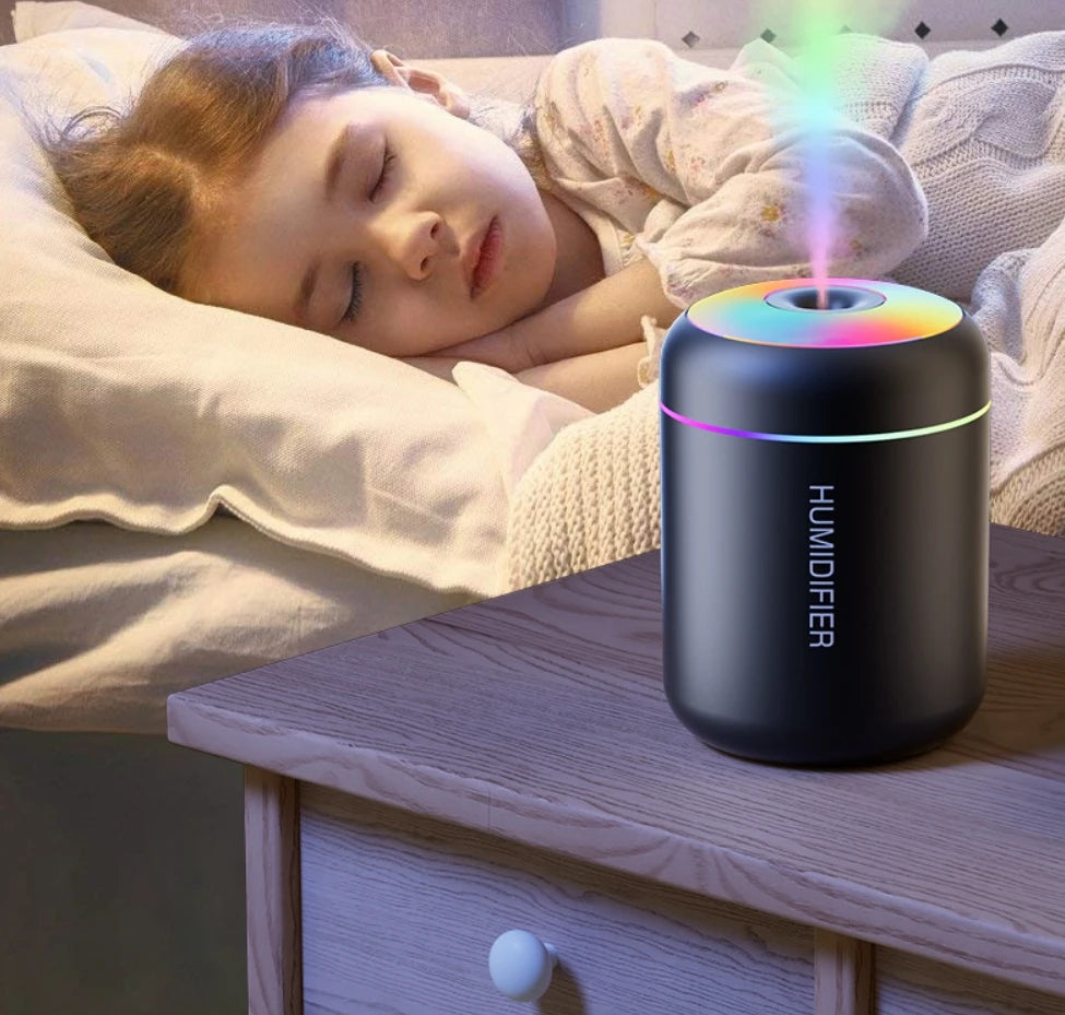USB Air Humidifier LED Desktop Cool Mist Sprayer Aroma Diffuser Essential Oil Purifier for Home Bedroom - Shoppiline