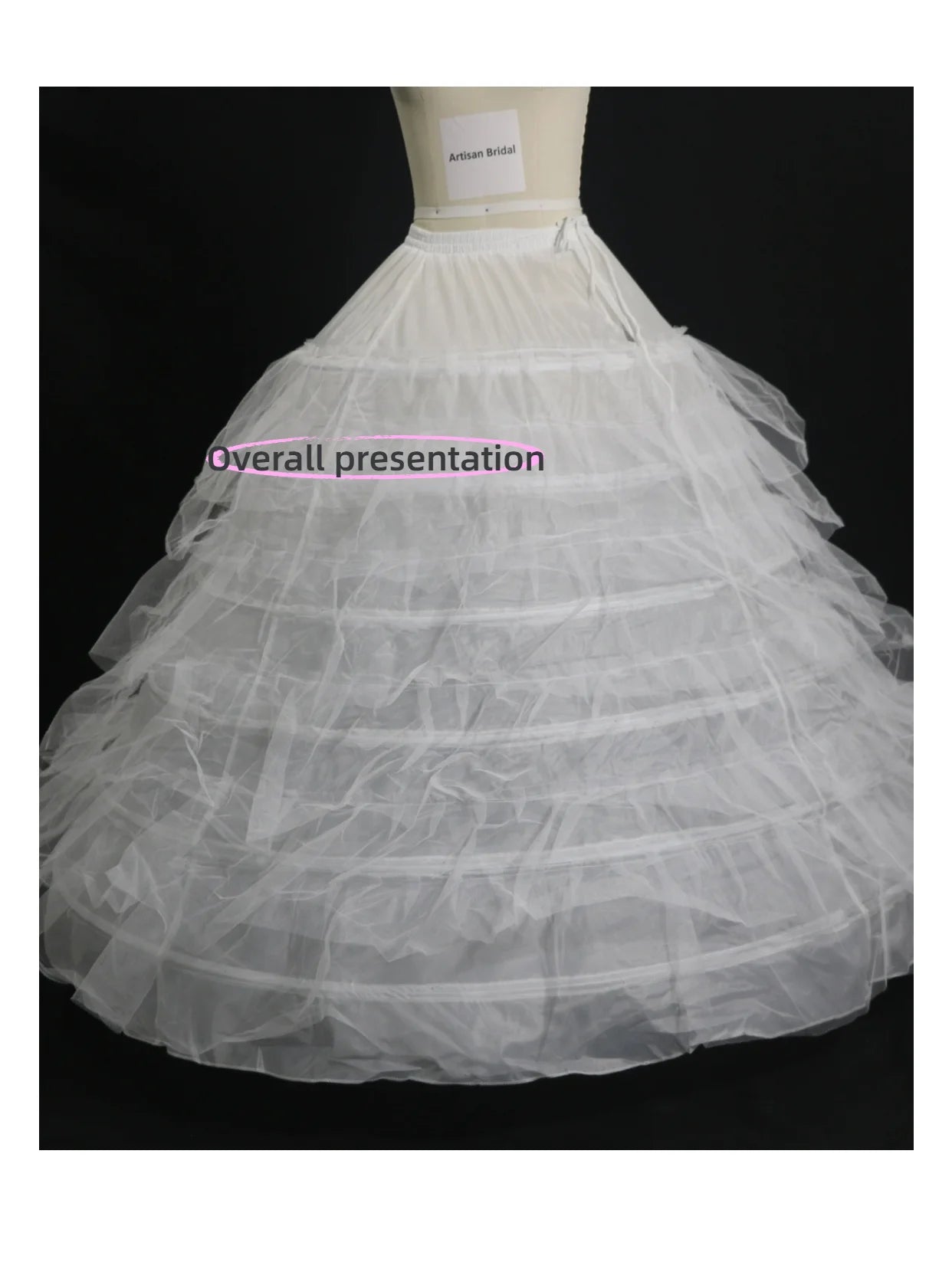 New Hot Sell 4 Hoops Big White Petticoat Super Fluffy Crinoline Slip Underskirt For Wedding Dress Bridal Gown In Stock