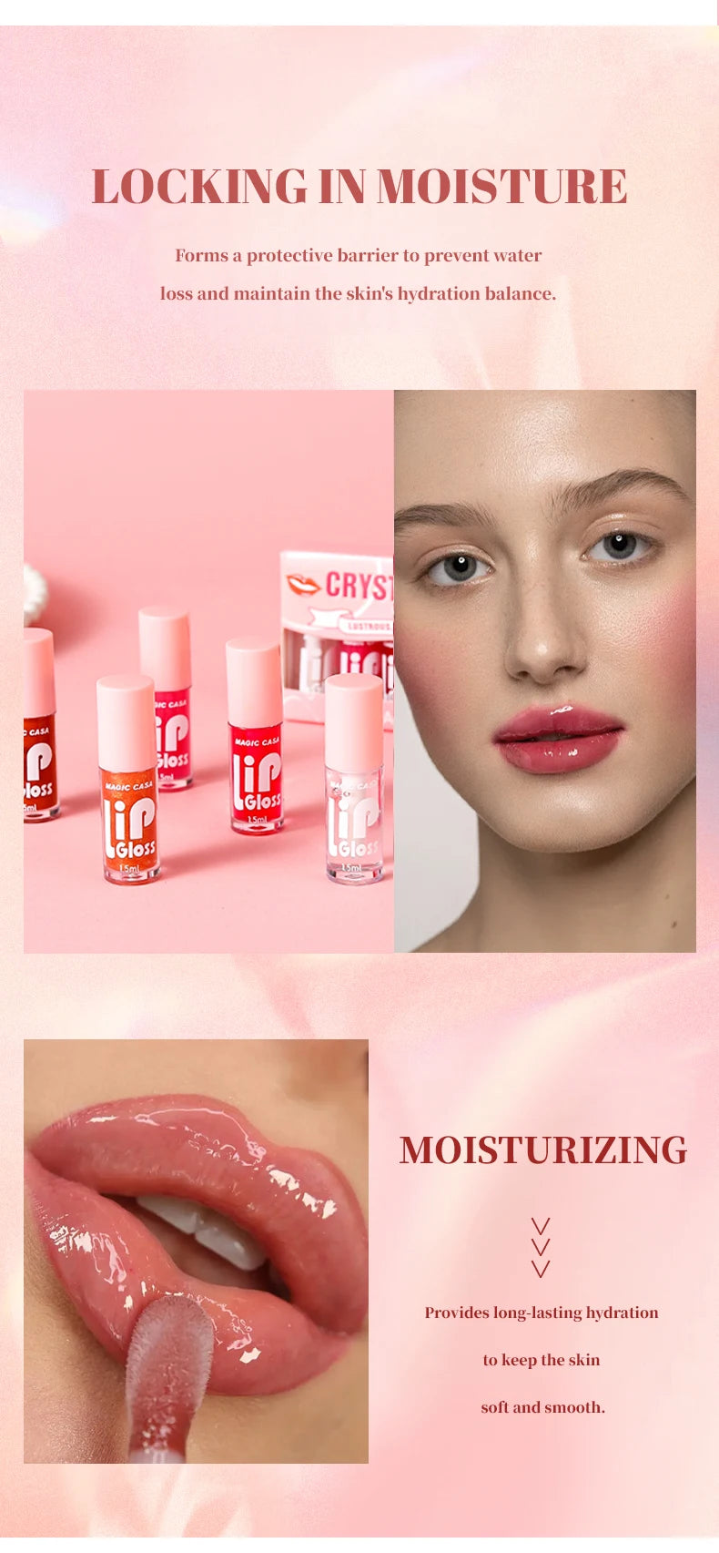 6pcs/set Small bottle Hydrating Jelly Lip Oil long-lasting Moisturizing  smooth shimmering Lip Hydrating Liquid