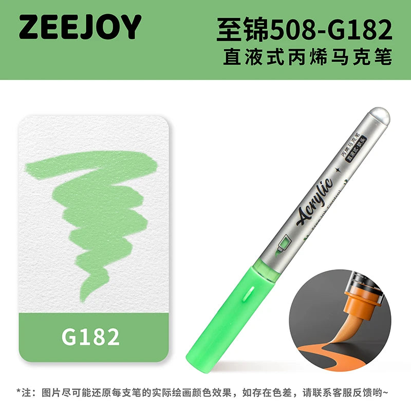 ZEEJOY 120/12/1 Colors Direct Liquid Acrylic Marker Pens Waterproof Pen Soft Brush Nib for Manga School Art Supplies Stationery