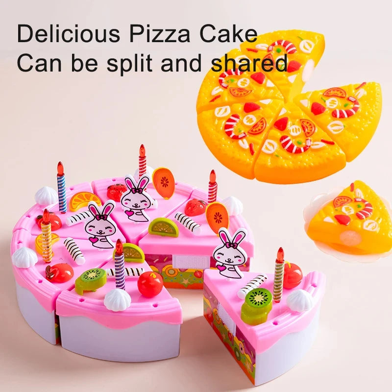 Cooking Toys Pink Kitchen Toy Set Girl Boy toys Cut Fruit Vegetable Pizza Pretend Play Simulation Early Education Toys For Kids