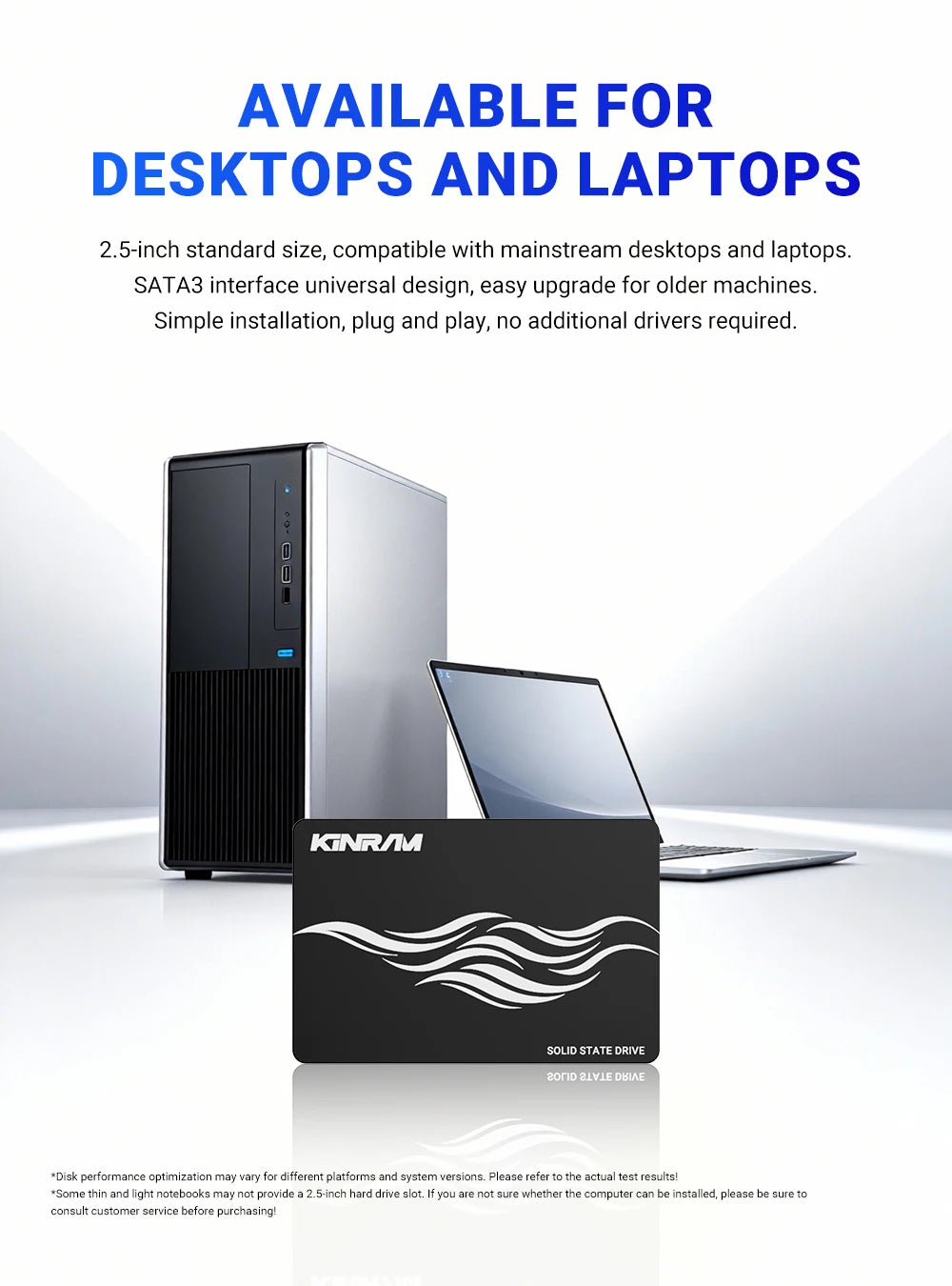 KinRam 256GB SSD 512GB 64GB 2.5 SATA 3 PC Desktop Hard Disk 120GB 128GB 240GB HDD Internal SATA3 Solid State Drive For Laptop