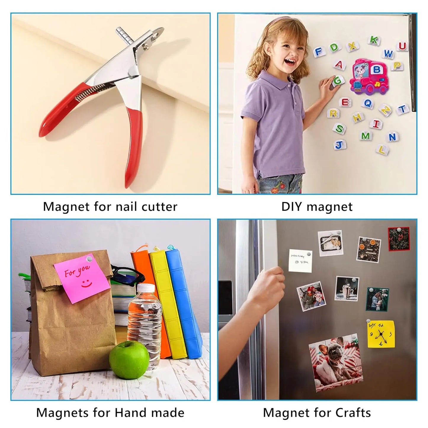Tiny Magnets, 4 Different Size,Small Magnets, Mini Fridge Magnets,DIY Magnet, Multi-Use for Office, Crafts and Science Magnets