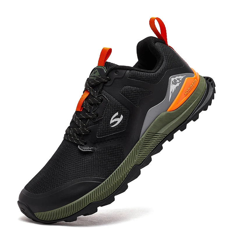 HOBIBEAR Unisex Hiking Sneakers Lace-Up Walking Shoes Outdoor Travel Artificial Leather Sneakers - Shoppiline