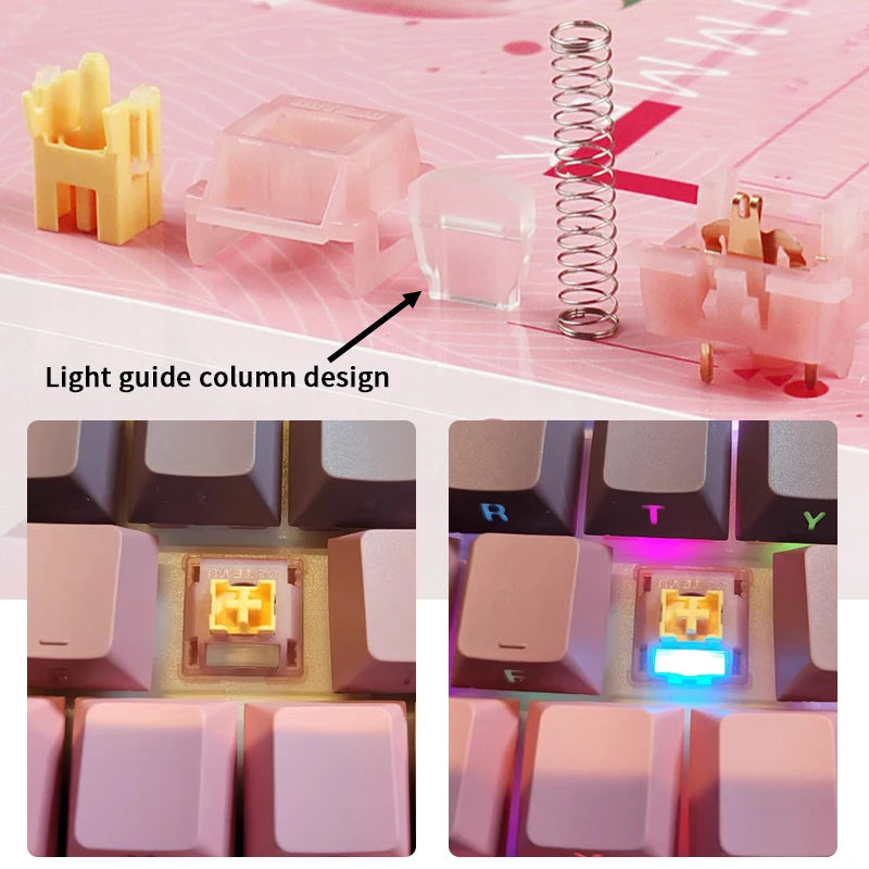 Outemu Silent Peach V3 Switch Lubed Silent Lemon V3 Switches Mechanical Keyboard Linear Tactile 5Pin Paragraph Axis Hot swap