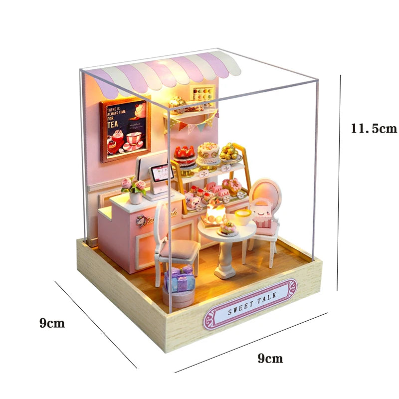 Kitten Mini Doll House 3D Puzzle Assembly Model Building Kit Creative Room Bedroom Decoration With Furniture Wooden Crafts Gifts - Shoppiline