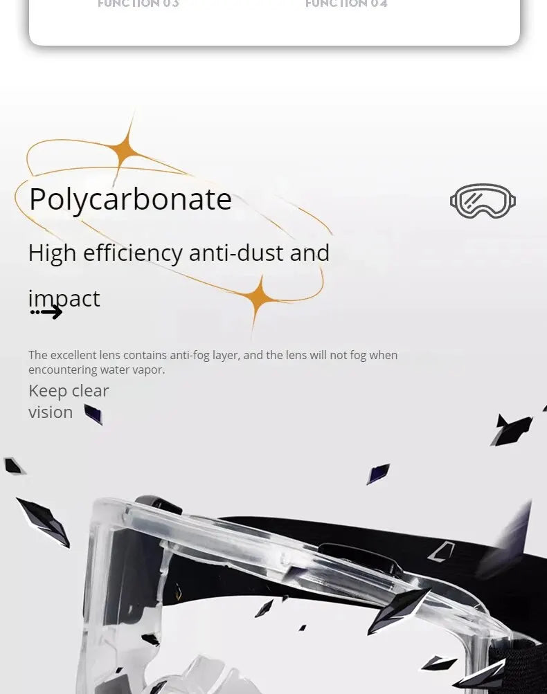 Goggles Splashproof Dustproof Windproof Sandproof Anti-fog Transparent Riding Skiing Sports Glasses