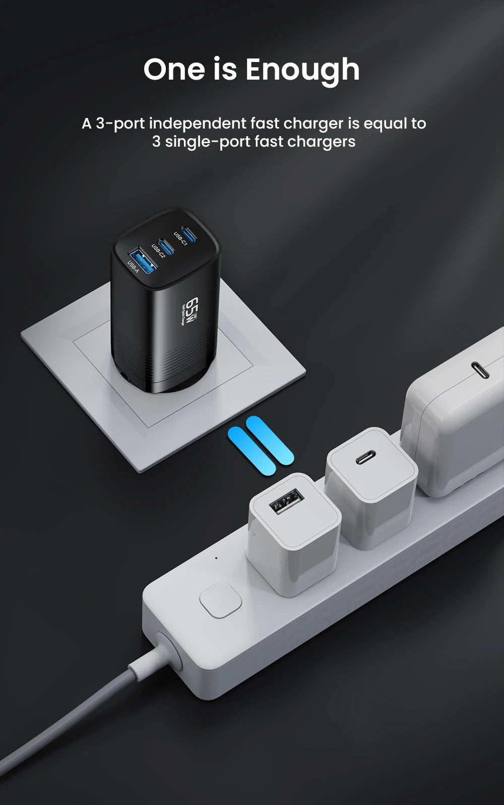 ASOMETECH GaN USB Type C Charger 65W 45W PPS PD QC4.0 Quick Charger For Macbook Laptop IPAD Tablet iPhone 14 Samsung S23 Ultra - Shoppiline