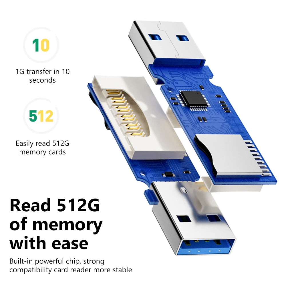 2-in-1 USB3.0/2.0 Card Reader USB3.0 To SD TF Memory Card Reader USB Flash Drive Cardreader Adapter For PC Laptops Accessories