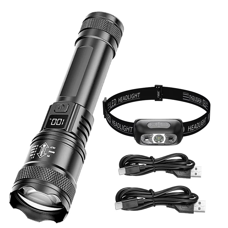 Strong Light Headlamp Portable LED Sensor Headlamp USB Rechargeable Head Flashlight Outdoor Camping Fishing Emergency Lantern