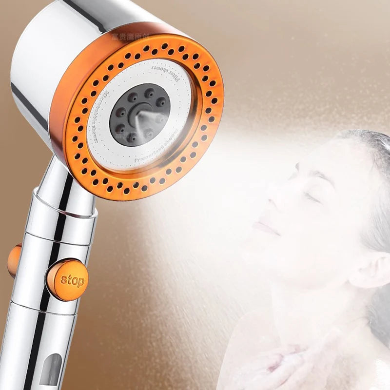 High Pressure Handheld Shower Head with One Button Stop Feature Water Saving Bathroom Accessory Set for Efficient Water Usage