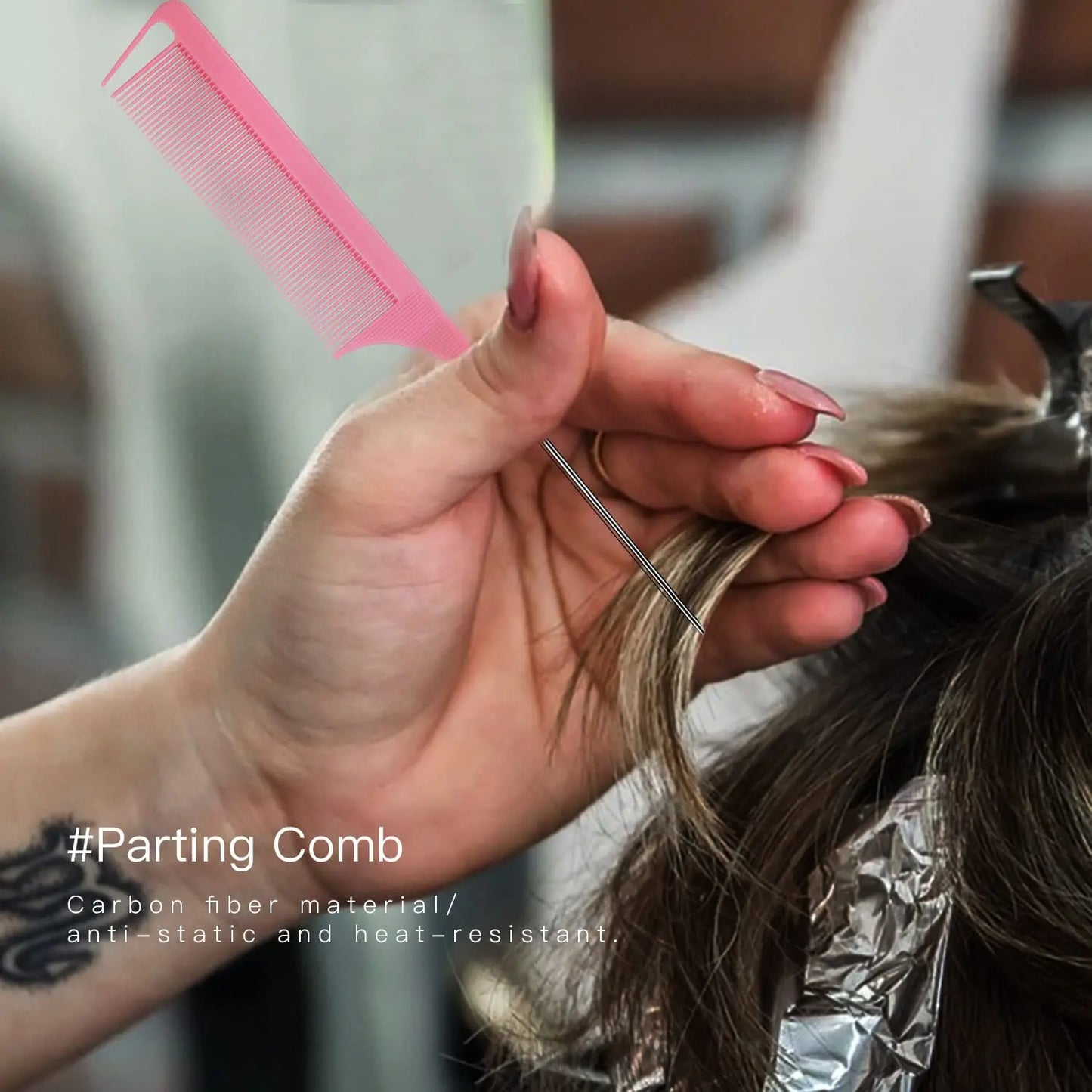 3 Pcs Styling Brush Set: Hair Brush with 3 Rows, Dual Edge Brush, and Sturdy Parting Comb for Brushing and Slicking Hair