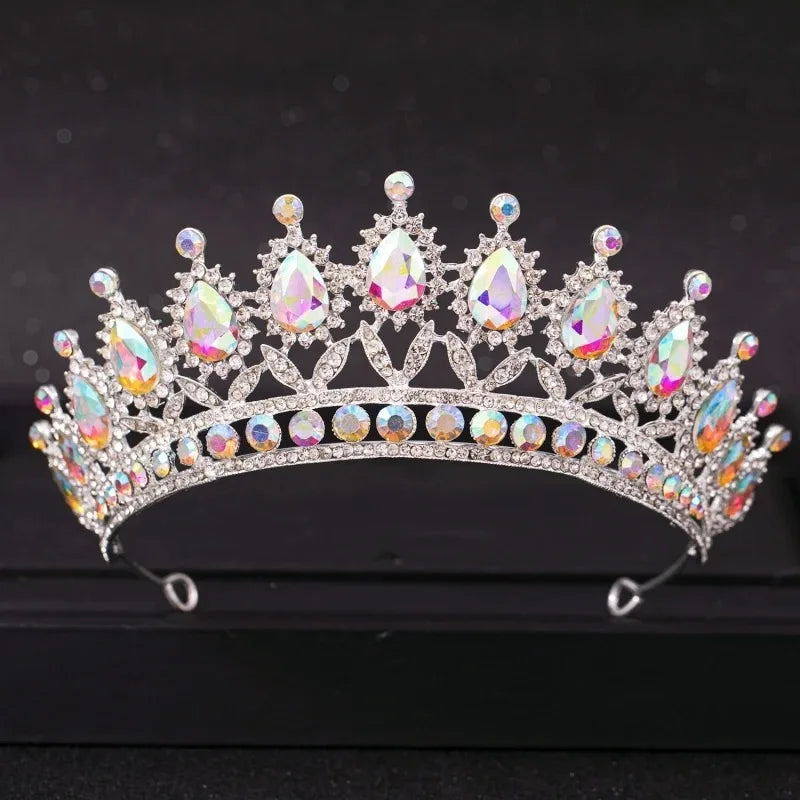 Baroque Vintage Crystal Tiaras And Crowns Rhinestone Queen Pageant Prom Diadem Crown Bridal Wedding Hair Accessories Jewelry