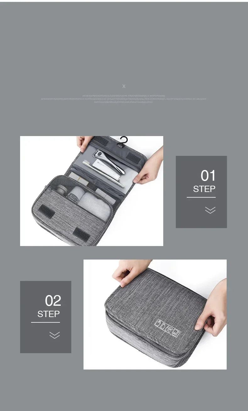 1PC Oxford Fabric Men Business Portable Storage Bag Toiletries Organizer Women Cosmetic Bag Waterproof Hanging Travel Wash Pouch