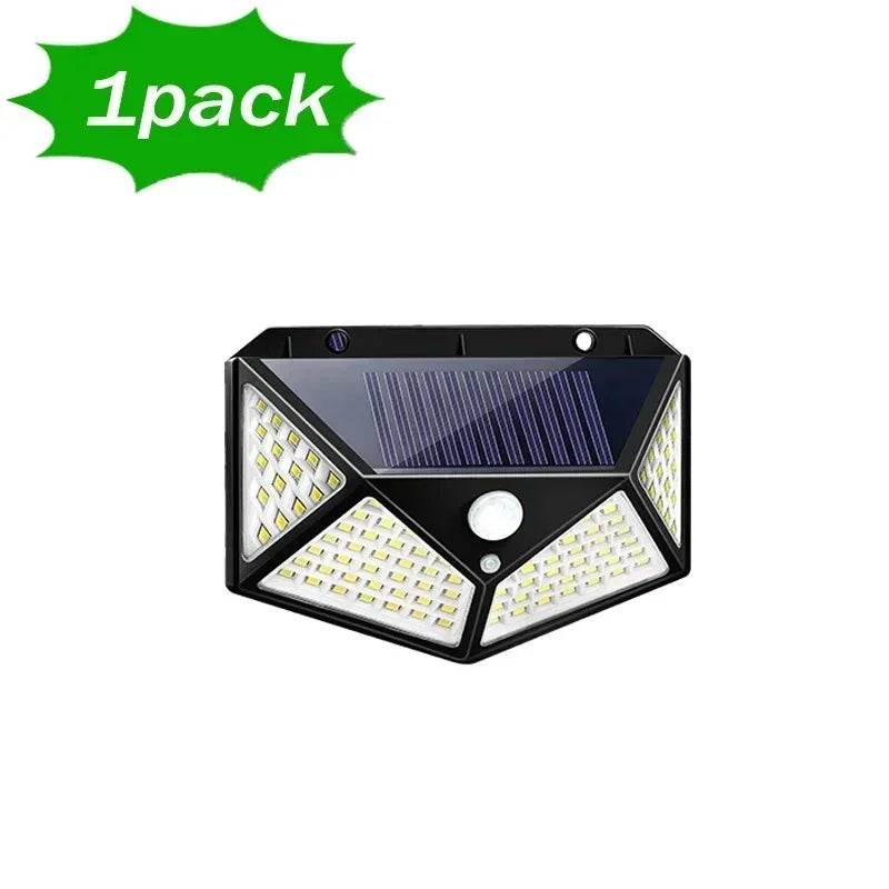 Solar Lights Outdoor Wall Lamp PIR Motion Sensor 100LED Solar Powered Sunlight Street Light for Garden Courtyard 1/2/4Pcs