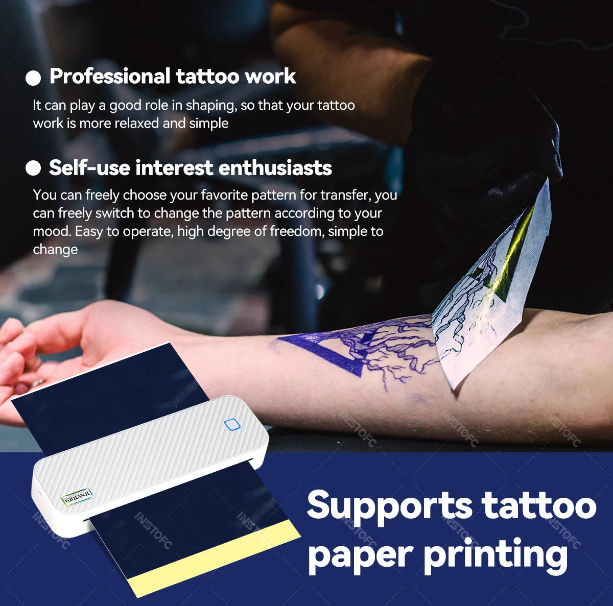 Portable A4 Thermal Printer Bluetooth Photos PDF Document Printing Machine Folded Rolls Paper For Office Work Home School Travel - Shoppiline