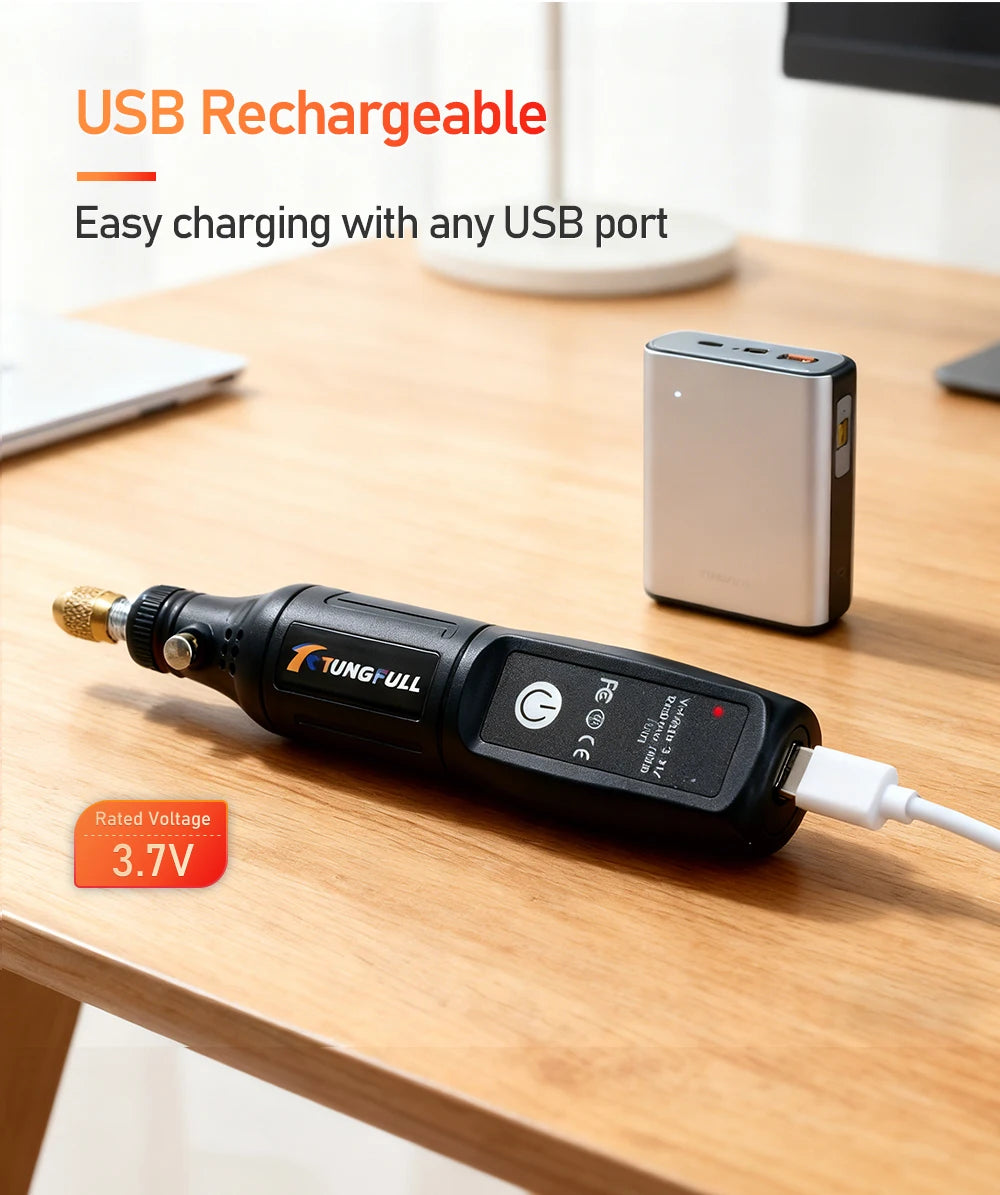 Mini Electric Drill USB Wireless Mini Handheld Drill Rotary Tool Woodworking Engraving Pen Dremel Tools for Jewelry Metal Glass - Shoppiline