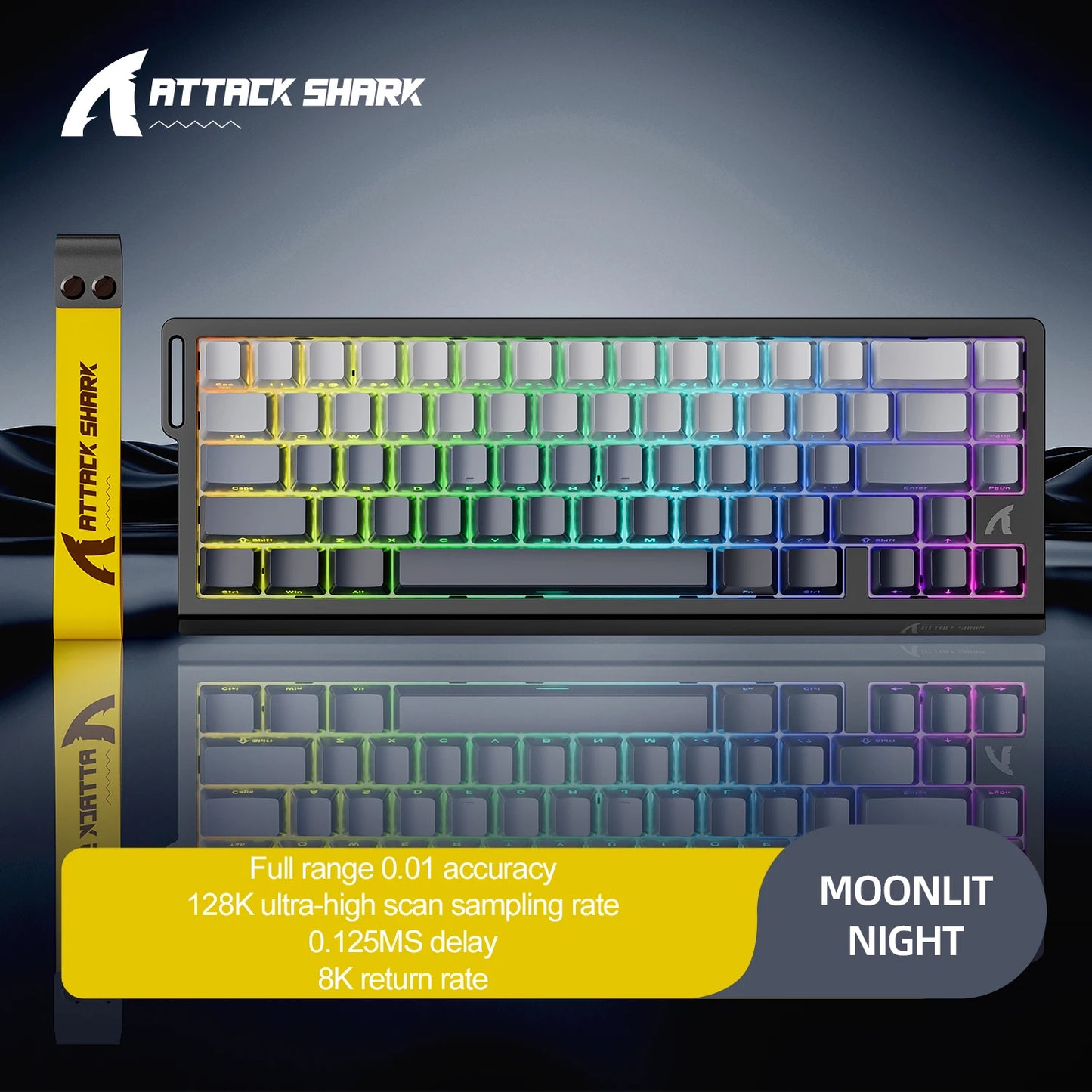 X68HE ATTACK SHARK X68PRO RGB Magnetic Mechanical Keyboard 0.01mm RT Accuracy 128K Rate 0.125ms and 8000Hz for E-sports