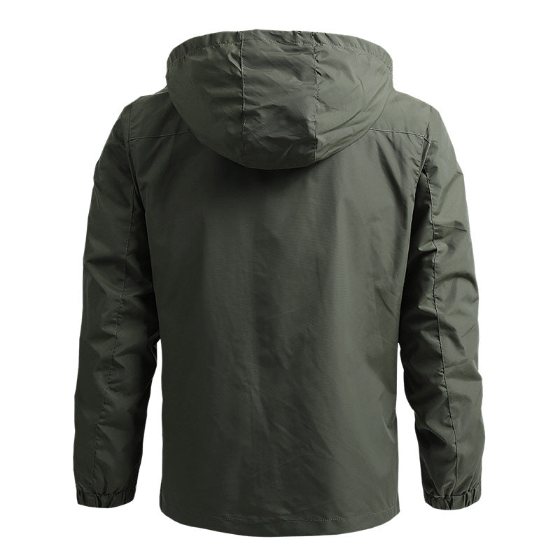 Windbreaker Herren Taktische Jacke Wasserdicht Outdoor Kapuzenmantel Sport Militär Europäische Größe S-5XL Feldklettern Dünne Oberbekleidung