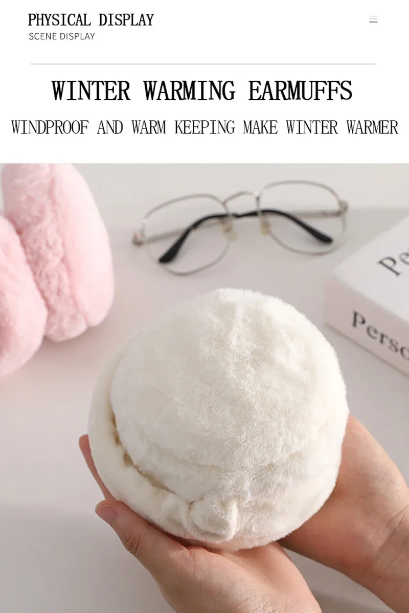 Soft Plush Earmuffs for Men and Women Outdoor Cold Protection Warm Winter Ear Warmers Solid Color Fashion