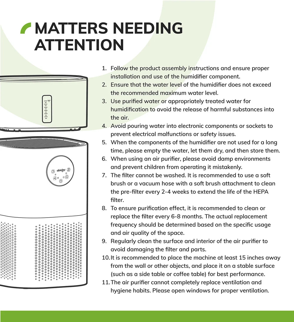 Air Purifier with Humidifier Combo for Home Allergies and Pets Hair, Smokers in Bedroom, H13 HEPA Filter - Shoppiline