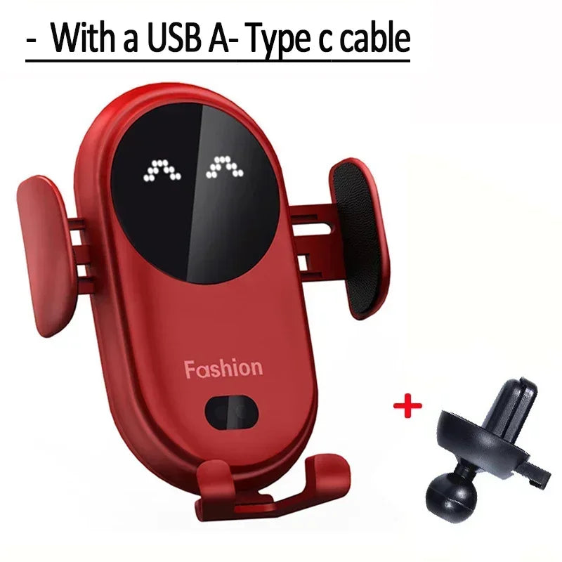 VIKEFON Car Wireless Charger Car Phone Holder for iPhone 17-12 Pro Max 11 Pro X MAX 8 7 Plus Intelligent Infrared Phone Holder - Shoppiline