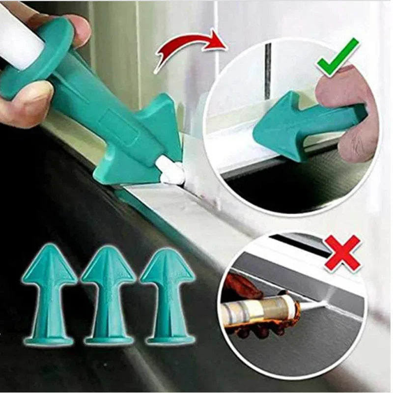 5pcs Caulking Nozzle Applicator Finishing Tool Spatula Plastic Glue Shovel Tile Brick Joints Floor Silicone Remover Grout Kit