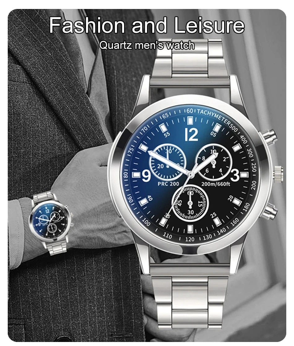 Mode Herren Edelstahluhren Luxus Quarz Armbanduhr Uhr Herren Business Casual Uhr Relogio Masculino