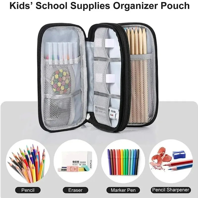 1PC Portable Travel Organizer Bag Waterproof Double Layer Cable Storage Pouch Carry Case for Cord Management
