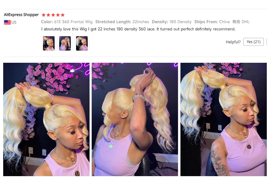 13x4 13x6 360 HD Transparent 613 Honigblond Farbe Spitze Front Echthaar Perücken für Frauen Rohes brasilianisches glattes Lace Frontal Perücke