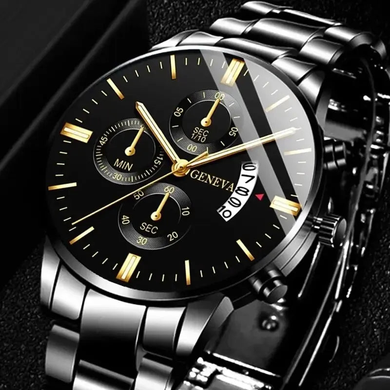 Mode Herren Edelstahl Uhr Luxus Kalender Quarz Armbanduhr Herren Business Uhren für Männer Uhr Montre Homme