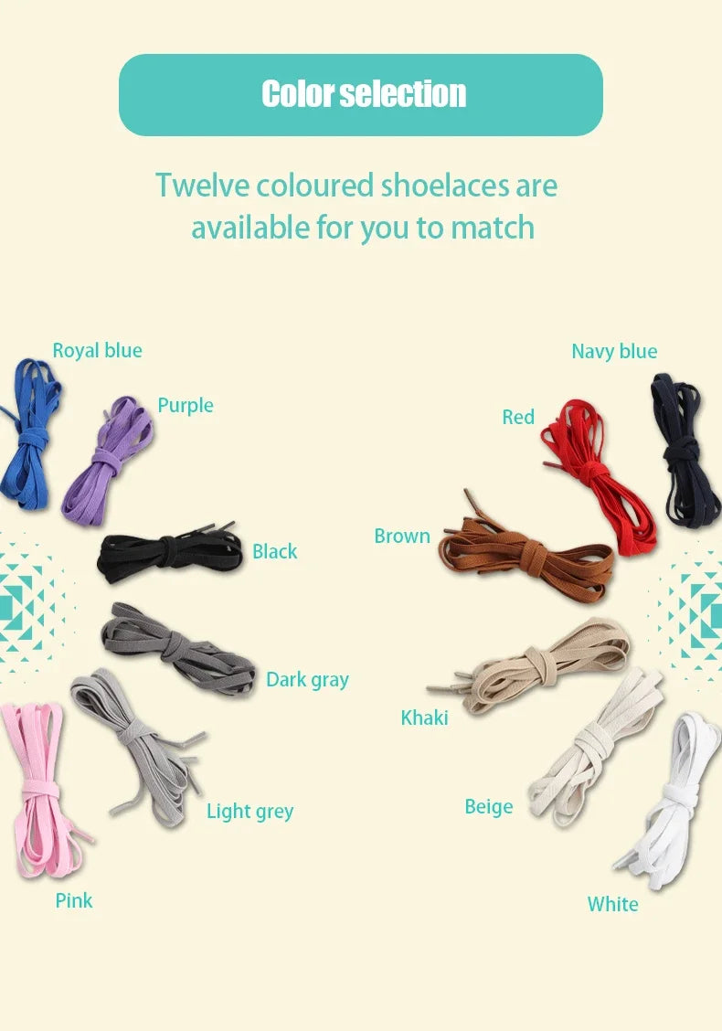 Keine Bindung Schnürsenkel Outdoor-Sport Schnürsenkel ohne Binden Elastische Schnürsenkel Sneakers für Kinder Erwachsene Unisex Schnürsenkel Schuhzubehör