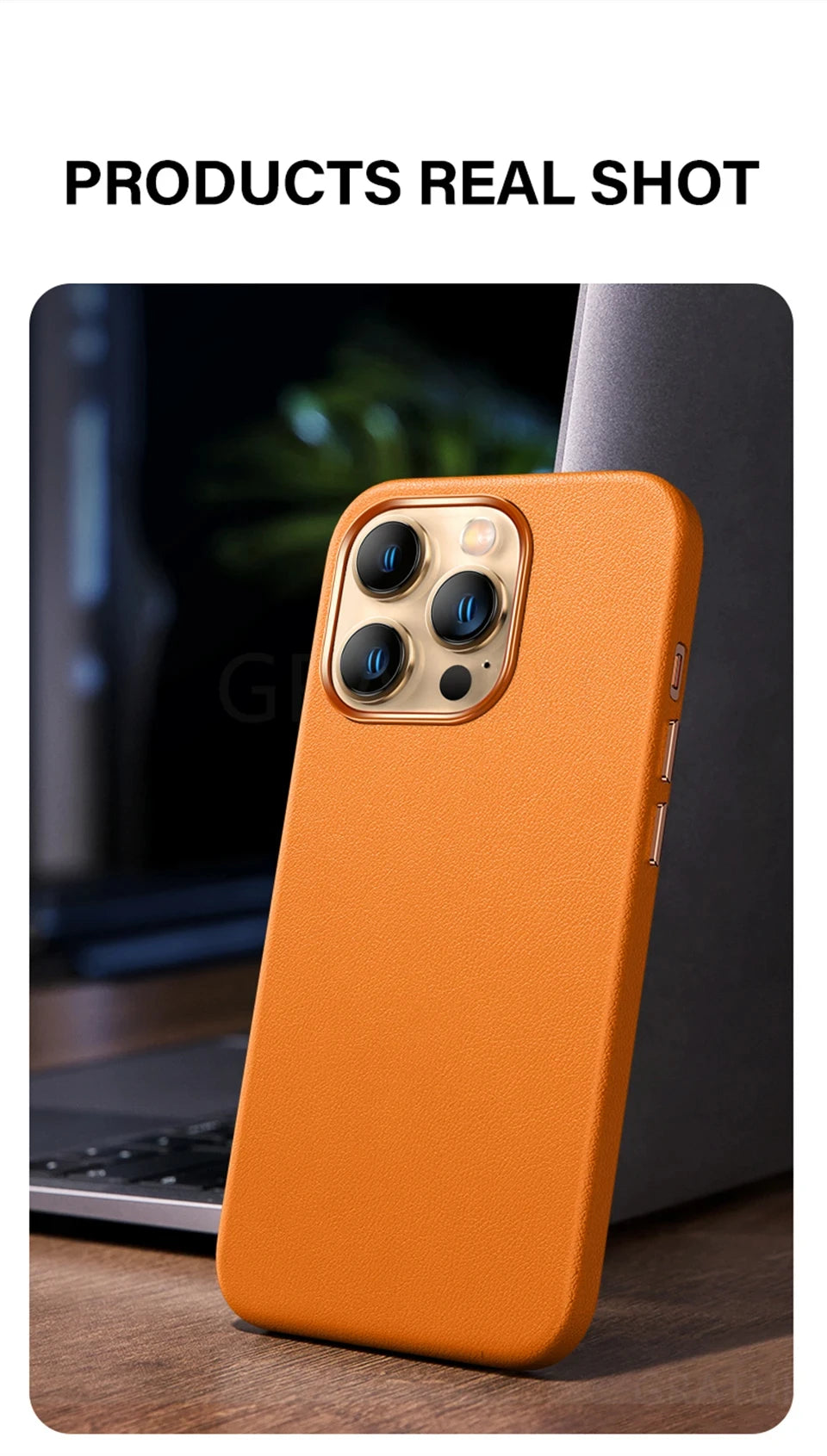 Original Leather Wireless Charging Animation Cases for iPhone 16 15 14 13 Pro Max Magsafe Phone Case Magnetic Cover Accessories - Shoppiline