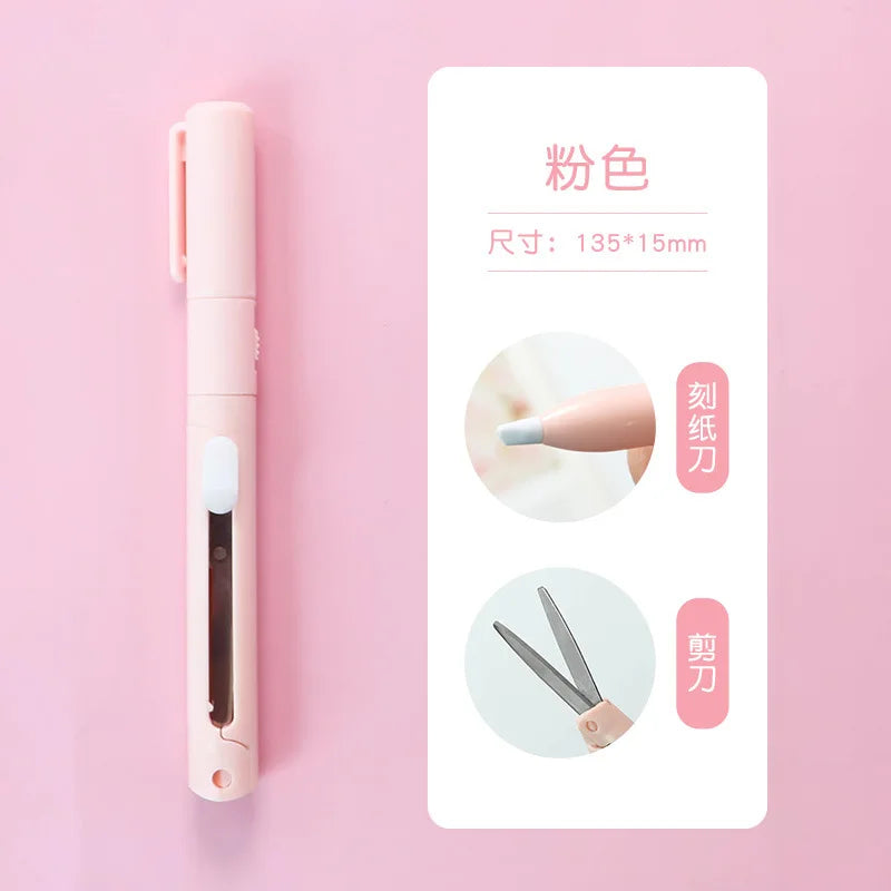 Multifunction Hand Account Cutting Folding Scissors Mini Engraving Knife Scissors Paper Trimming Utility Knife for Office School
