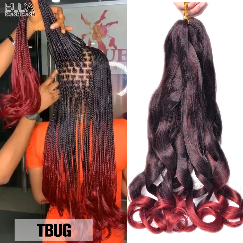 French Curls Braiding Hair Extensions Synthetic Hair Loose Wave Spiral Curl Braids High Temperature Ombre Pre Stretched Hair