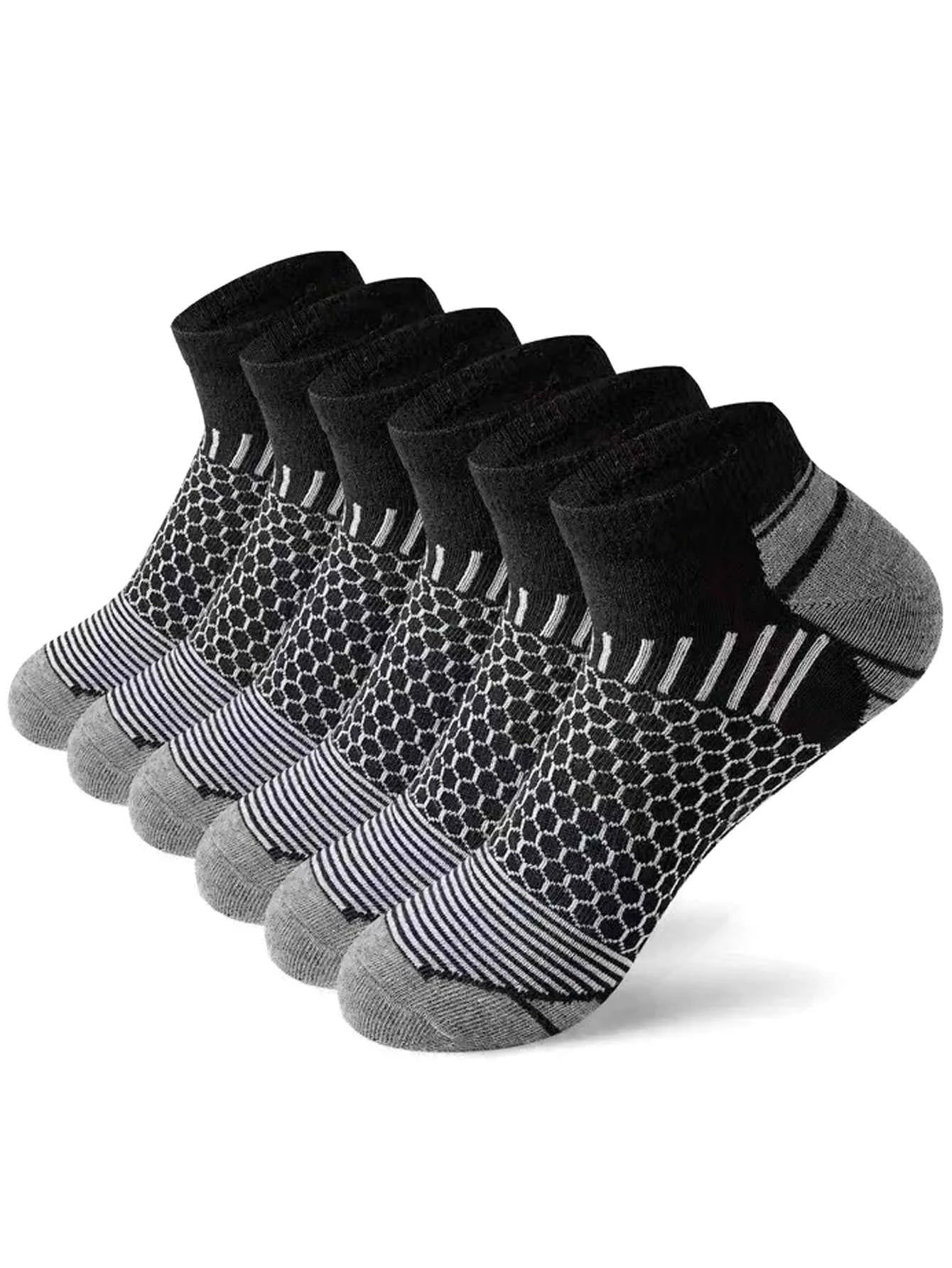 12Pairs High Qualit Athletic Socks Men's Ankle Socks Running Cyclling Waist Honeycomb Design And Firm Sports Leisure Socks Gifts
