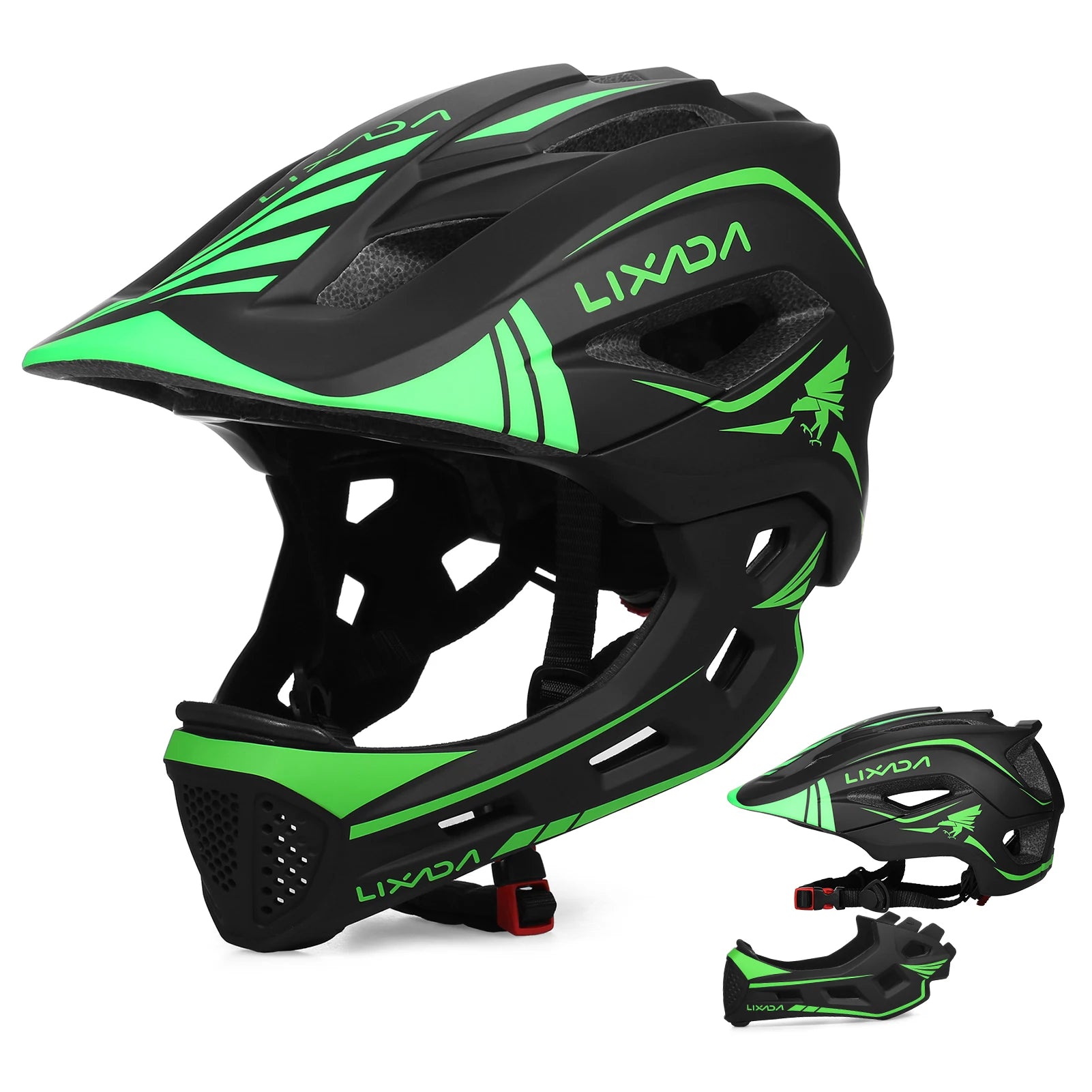 Lixada Kids Full Face Helmet Detachable Children Sports Safety Bike Helmet Protective Gear for Cycling Skateboarding Roller Skat - Shoppiline